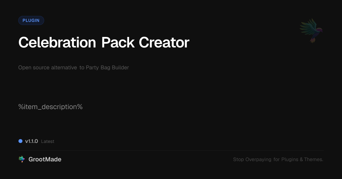 Preview of Celebration Pack Creator