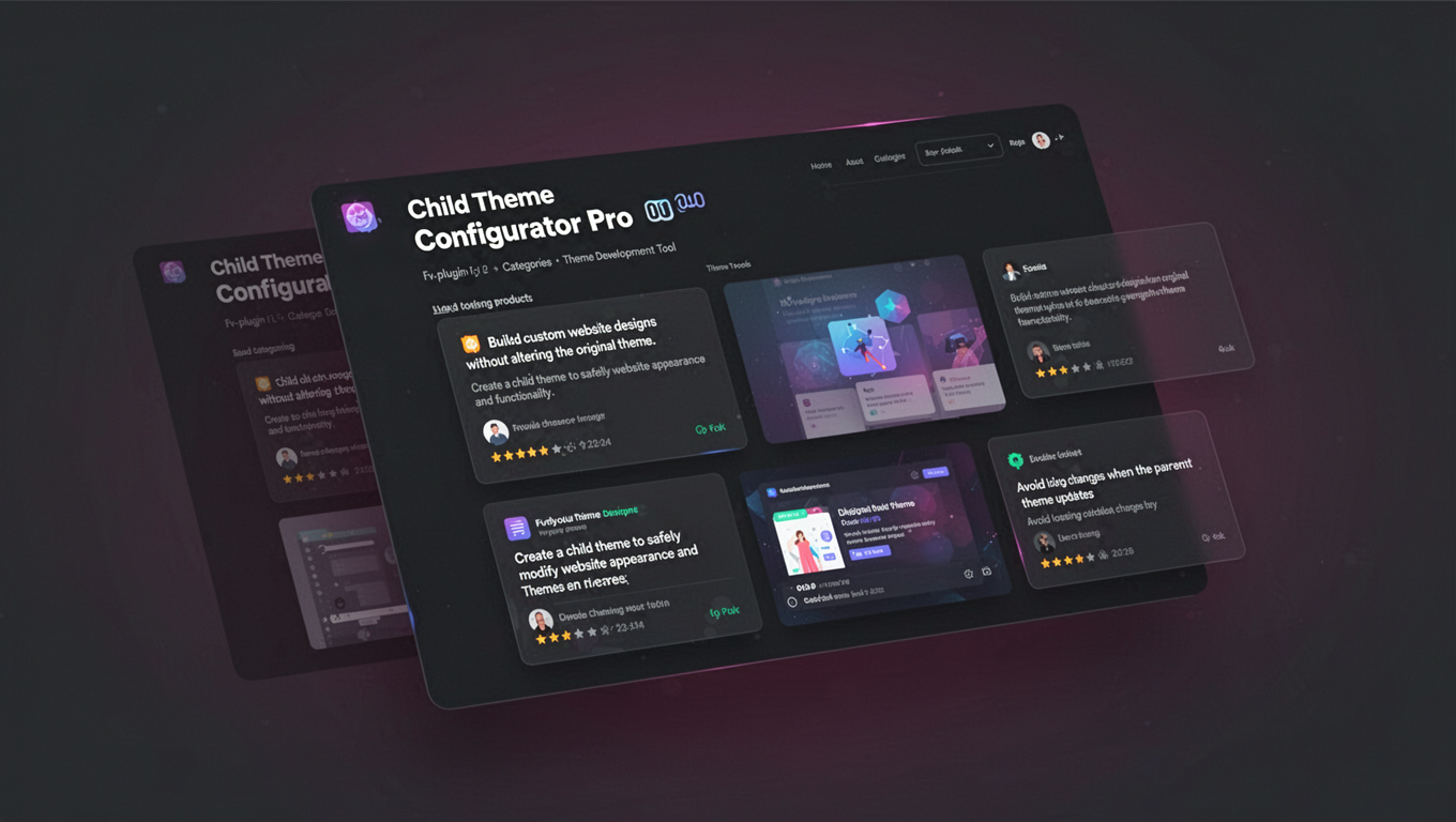 Preview of Child Theme Configurator Pro