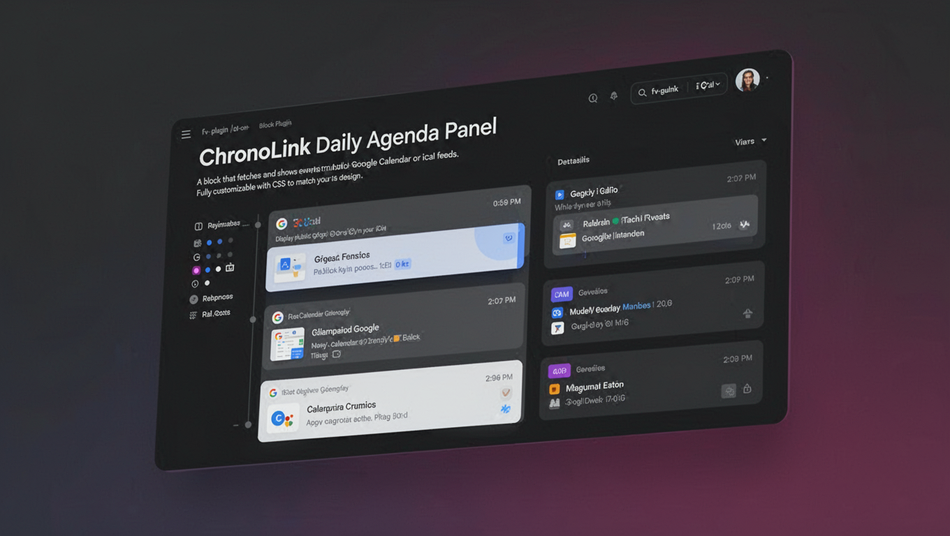 Preview of ChronoLink Daily Agenda Panel