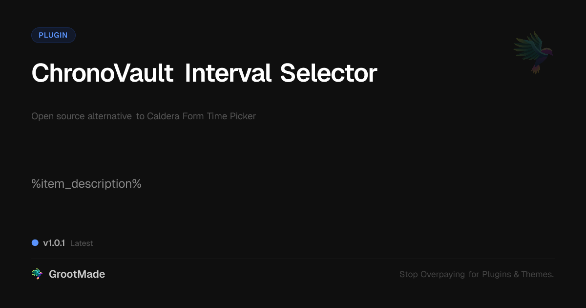 Preview of ChronoVault Interval Selector