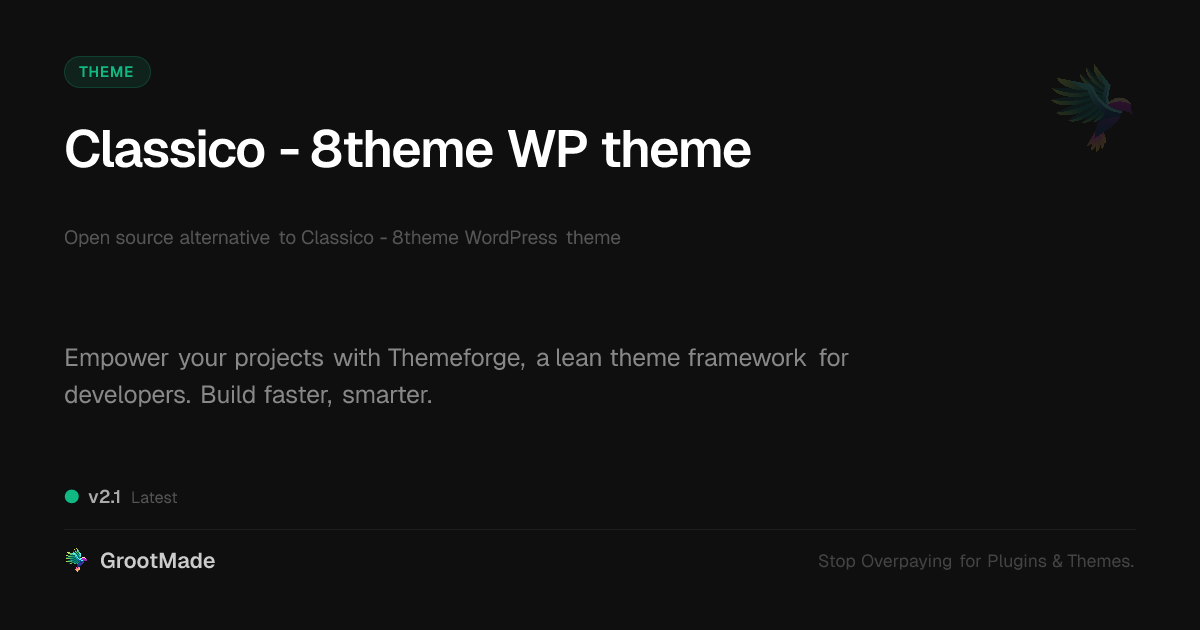 Preview of Classico - 8theme WP theme