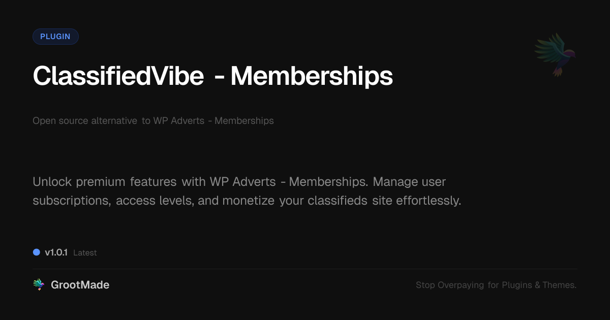 Preview of ClassifiedVibe - Memberships