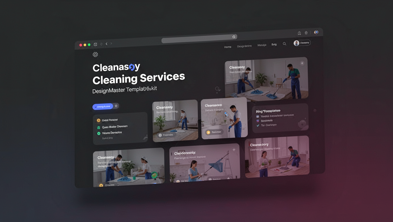 Preview of Cleanasoy - Cleaning Services DesignMaster Template kit