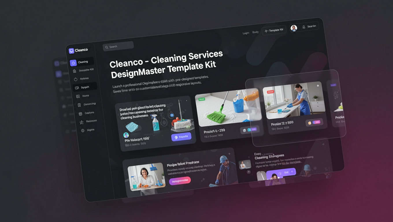 Preview of Cleanco - Cleaning Services DesignMaster Template Kit