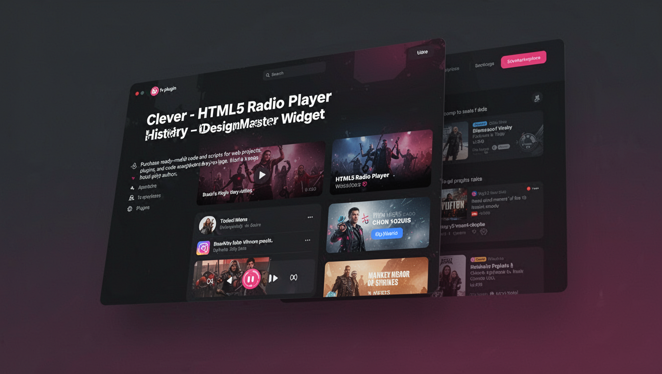 Preview of Clever - HTML5 Radio Player With History - DesignMaster Widget
