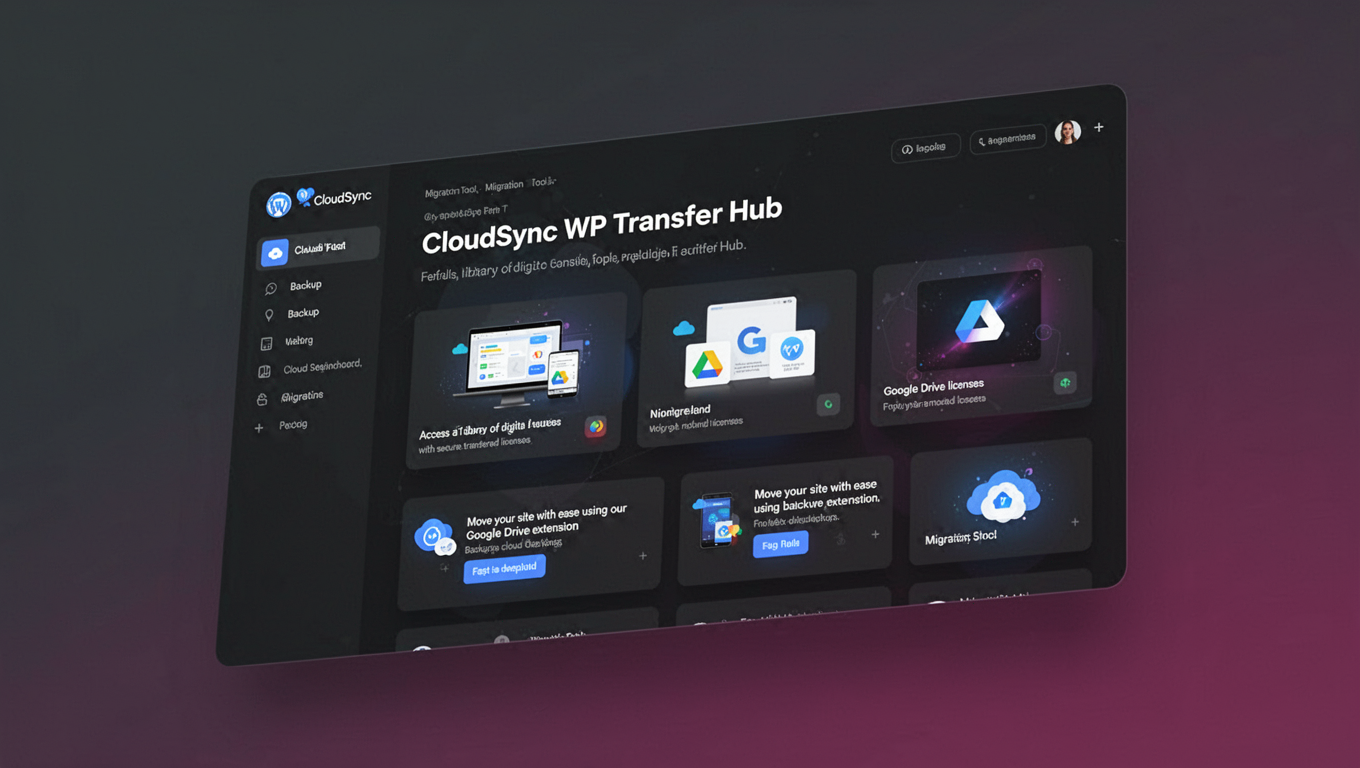 Preview of CloudSync WP Transfer Hub
