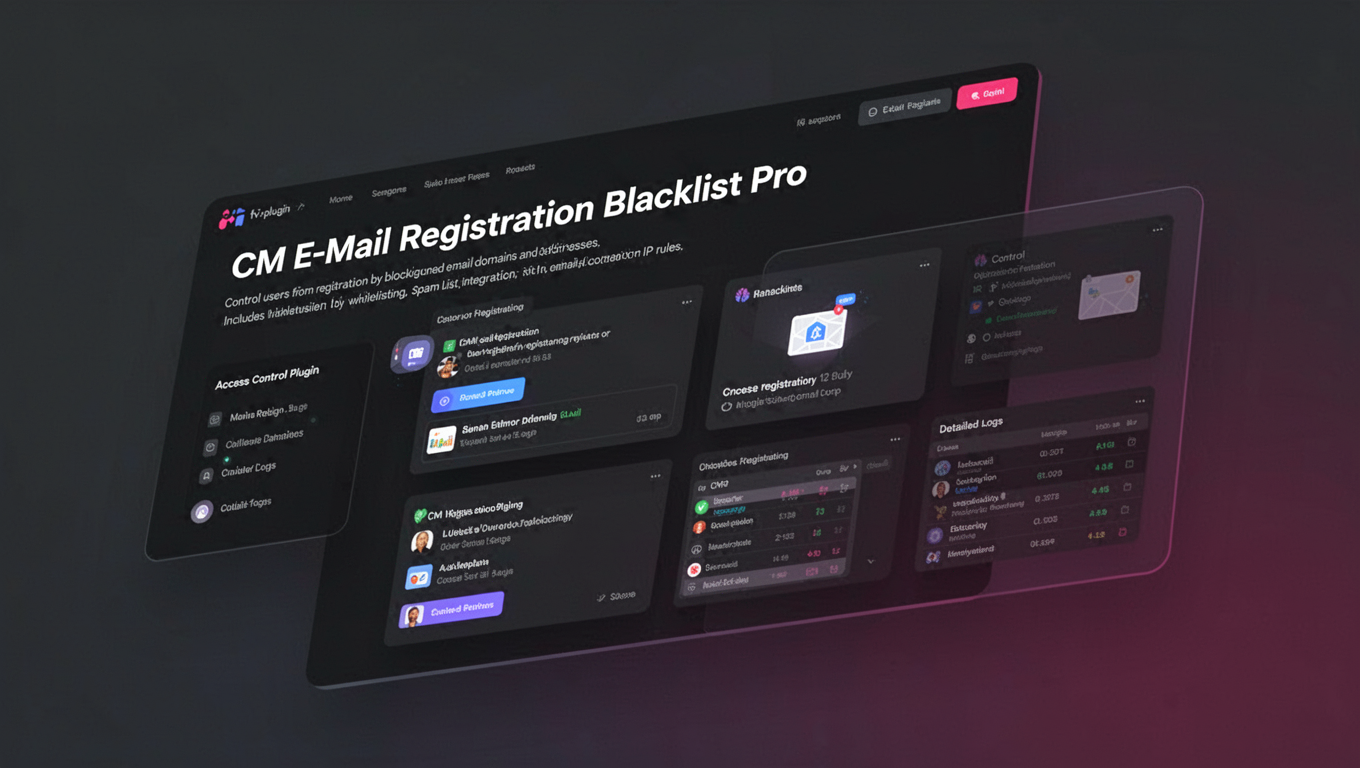 Preview of CM E-Mail Registration Blacklist Pro