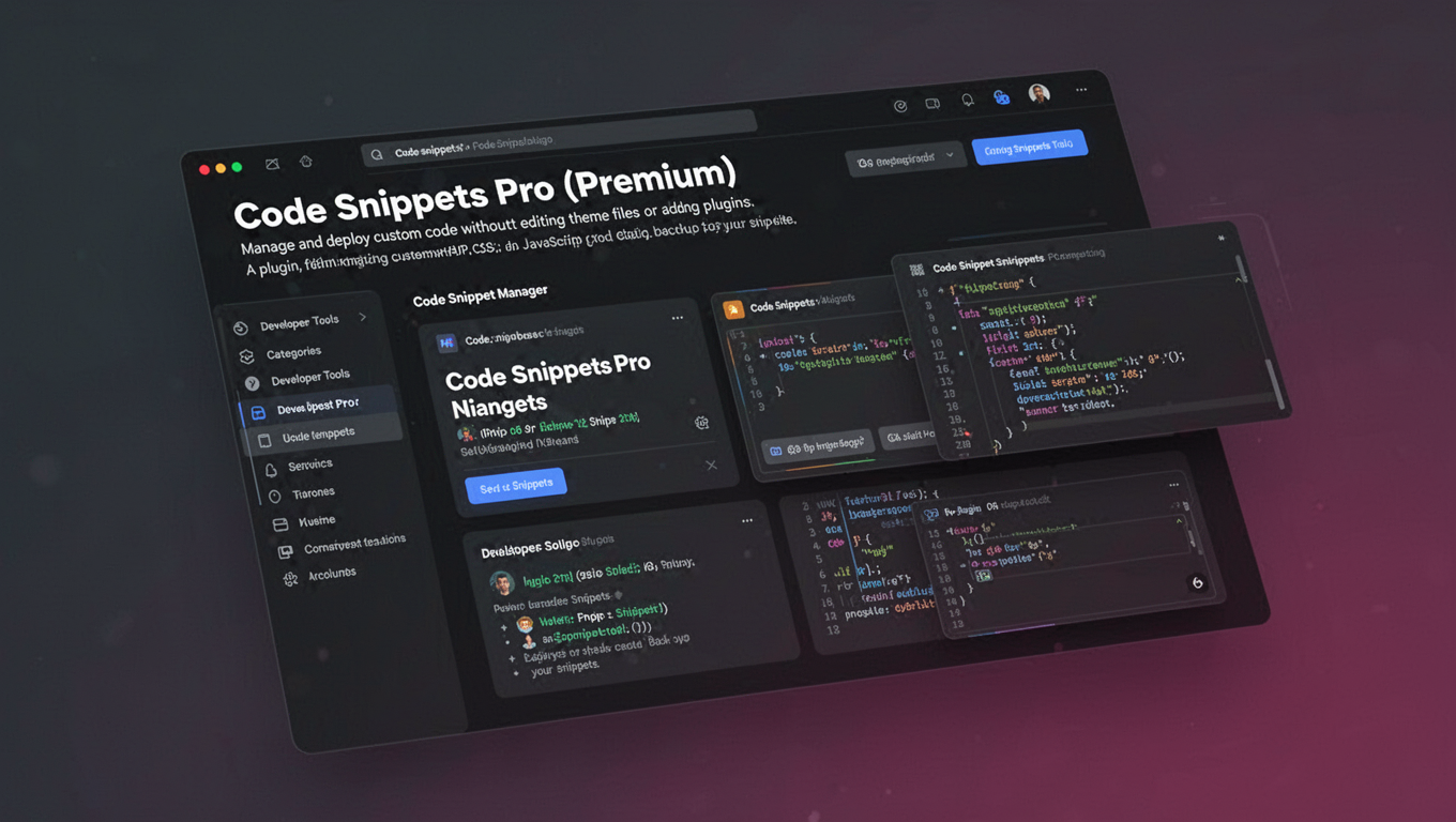 Preview of Code Snippets Pro (Premium)