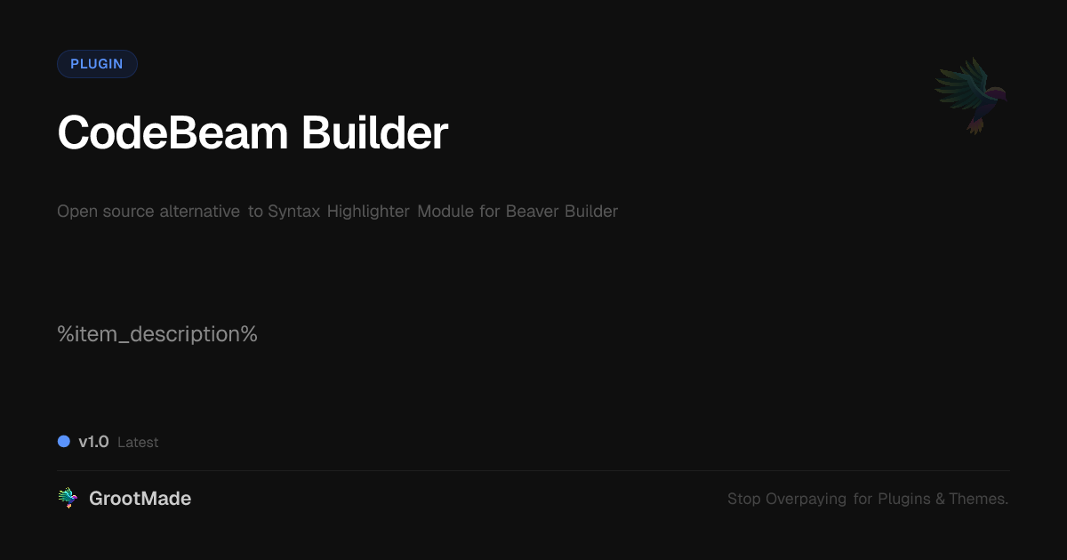 Preview of CodeBeam Builder