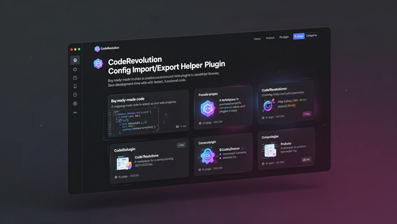 Preview of CodeRevolution Config Import/Export Helper Plugin