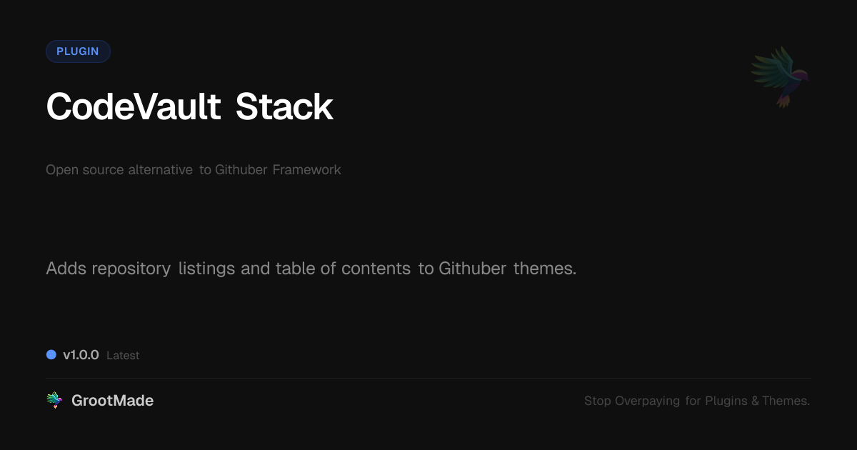 Preview of CodeVault Stack