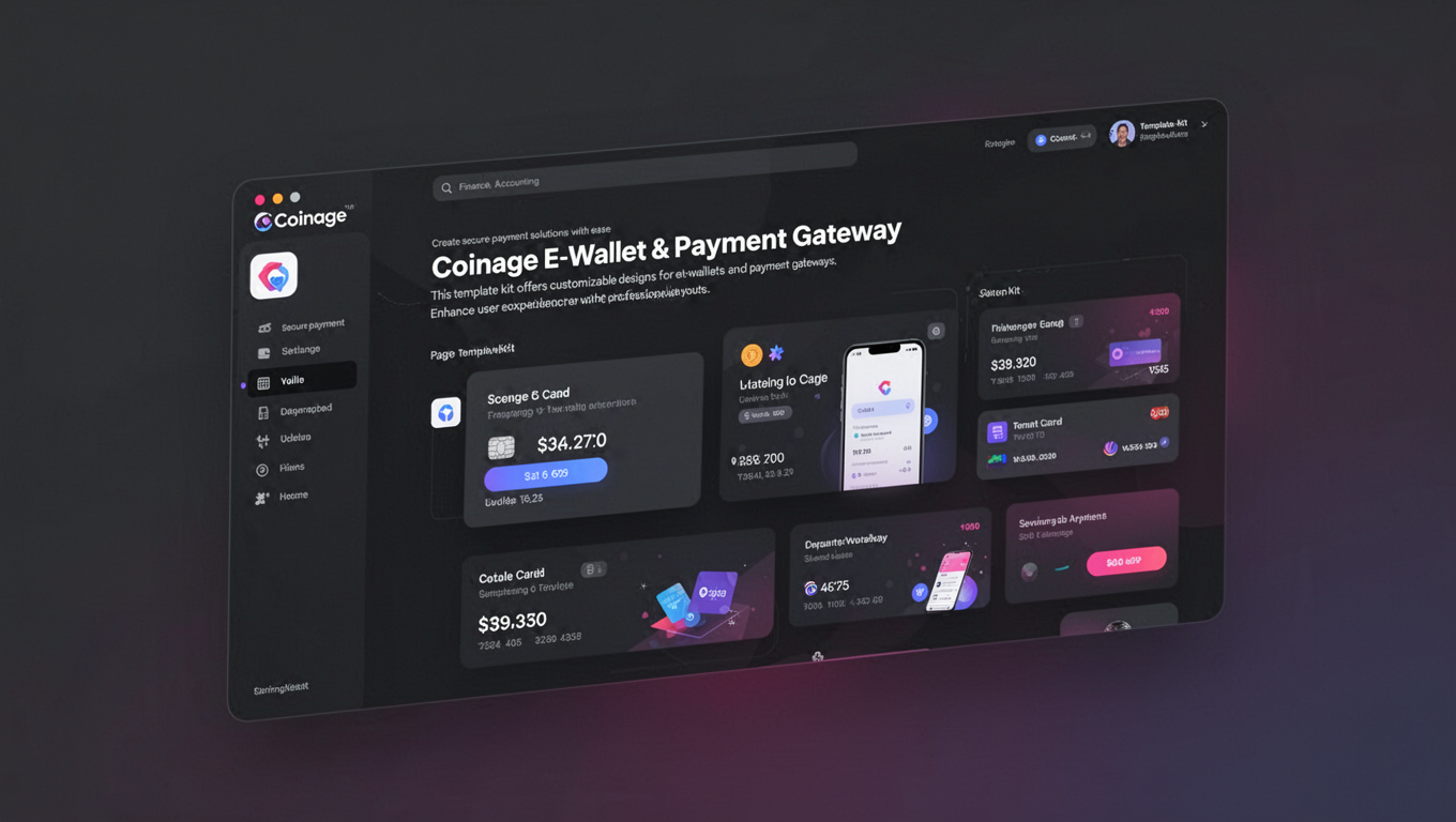 Preview of Coinage E-Wallet & Payment Gateway Elementor Template Kit
