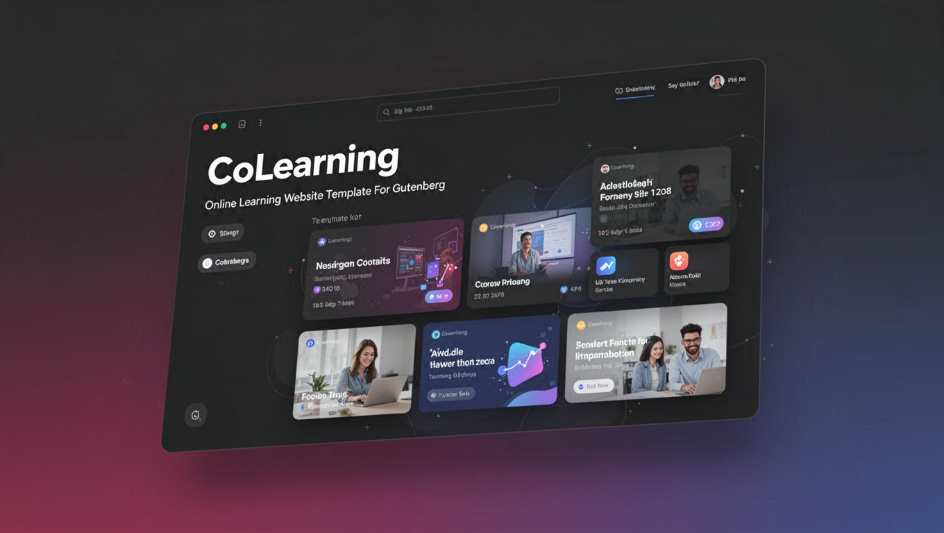 Preview of CoLearning - Online Learning Website Template  For Gutenberg