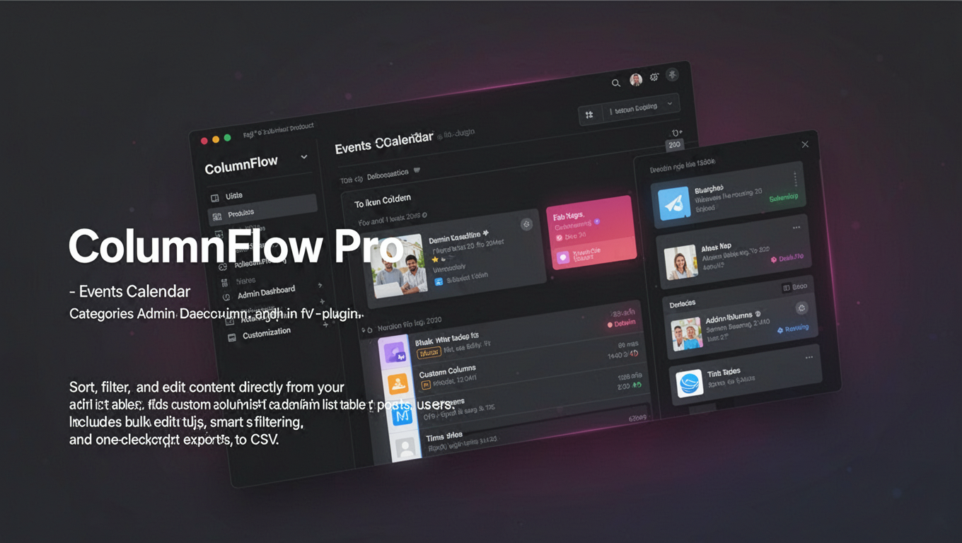 Preview of ColumnFlow Pro - Events Calendar