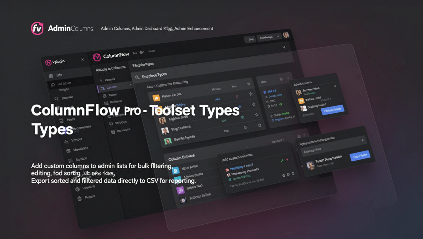 Preview of ColumnFlow Pro - Toolset Types