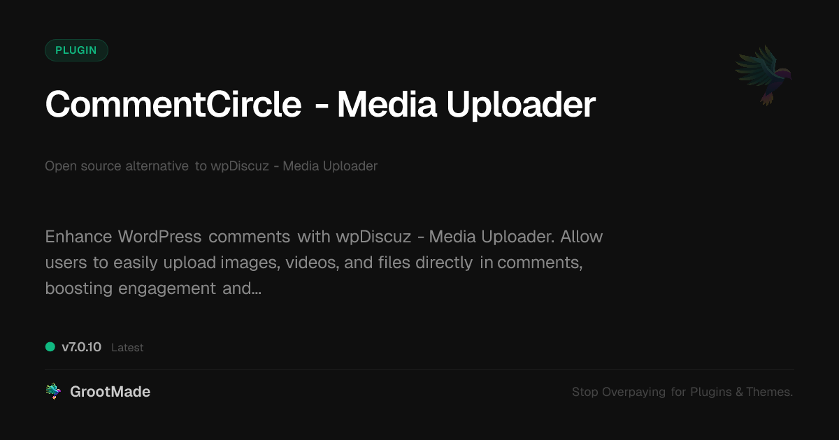 Preview of CommentCircle - Media Uploader