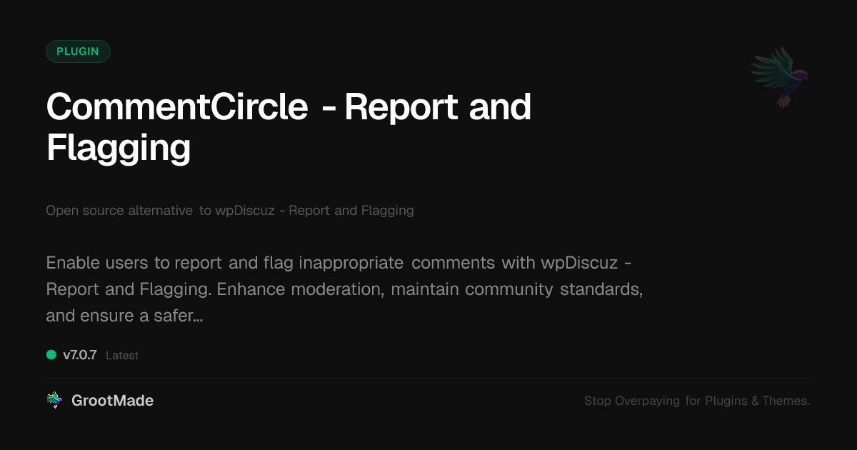 Preview of CommentCircle - Report and Flagging