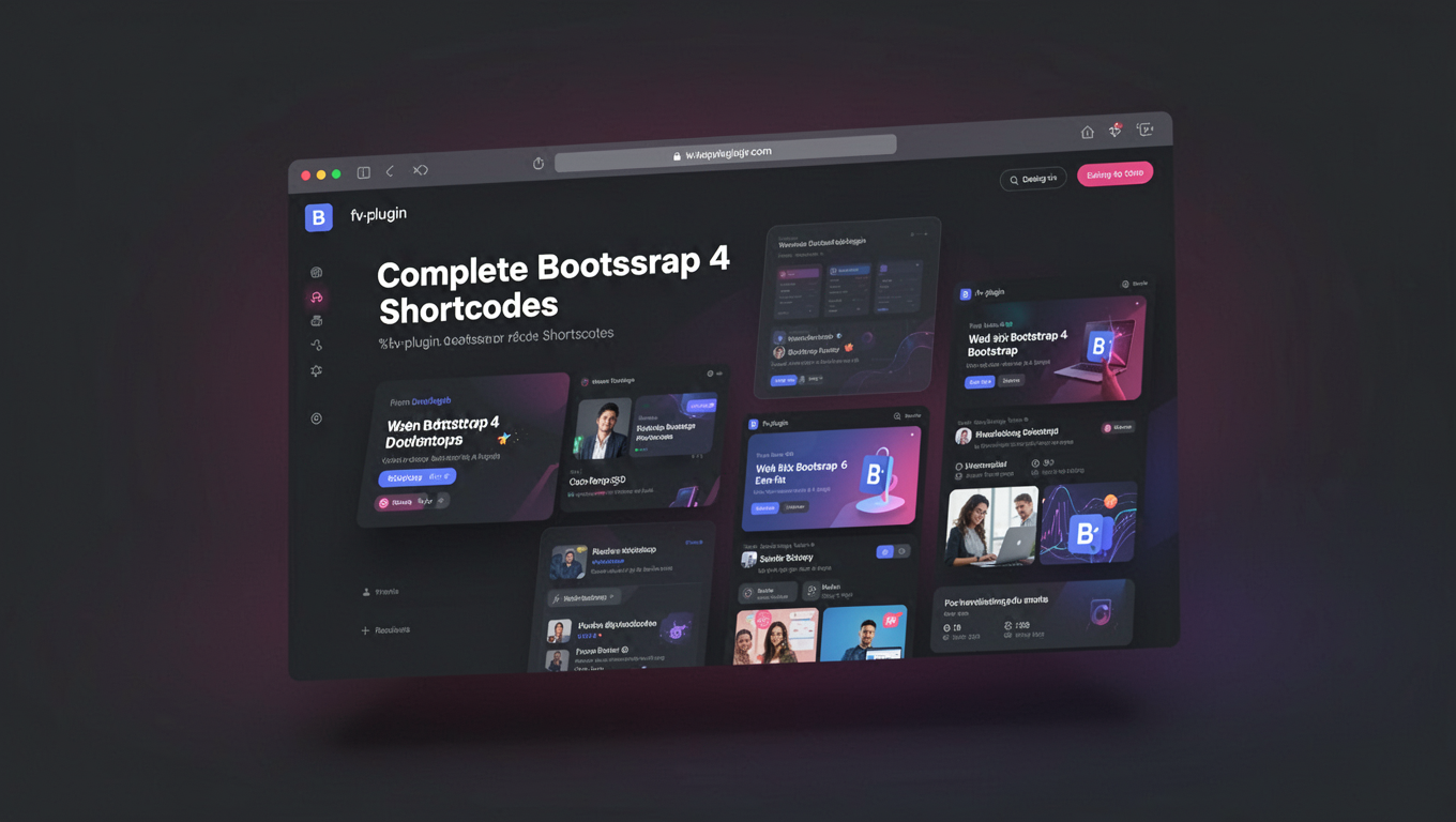 Preview of Complete Bootstrap 4 Shortcodes