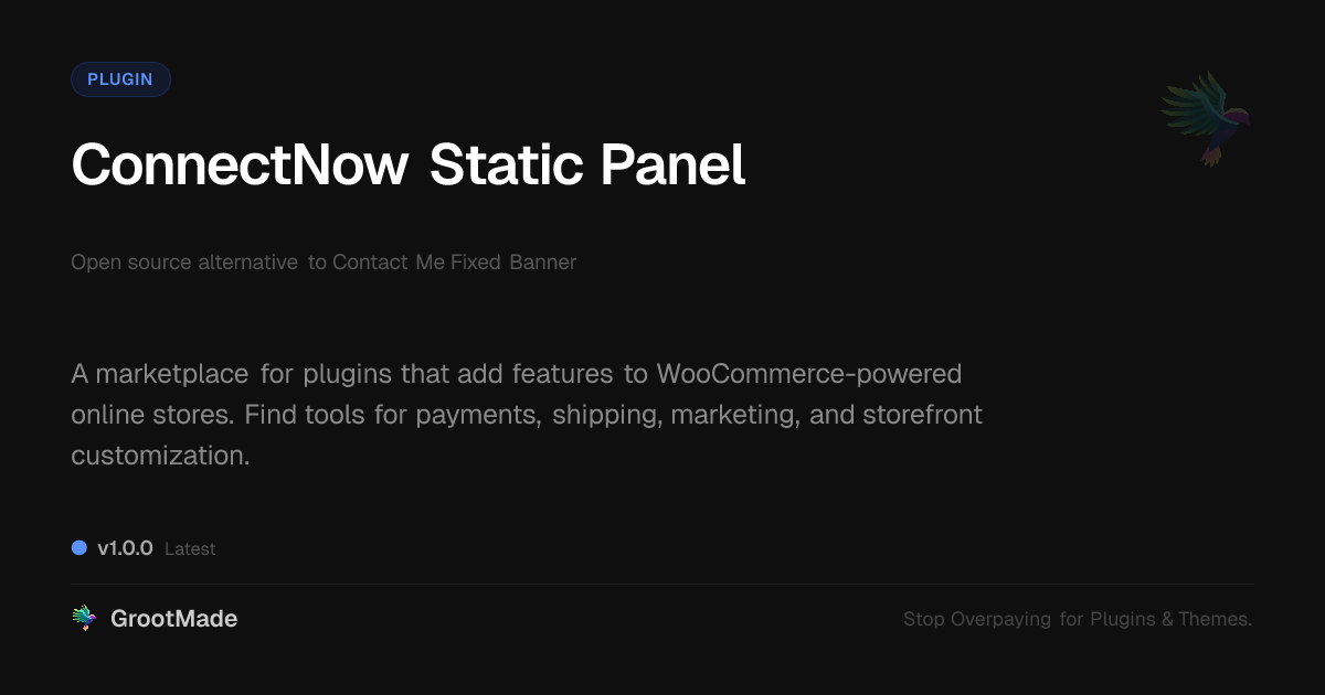 Preview of ConnectNow Static Panel