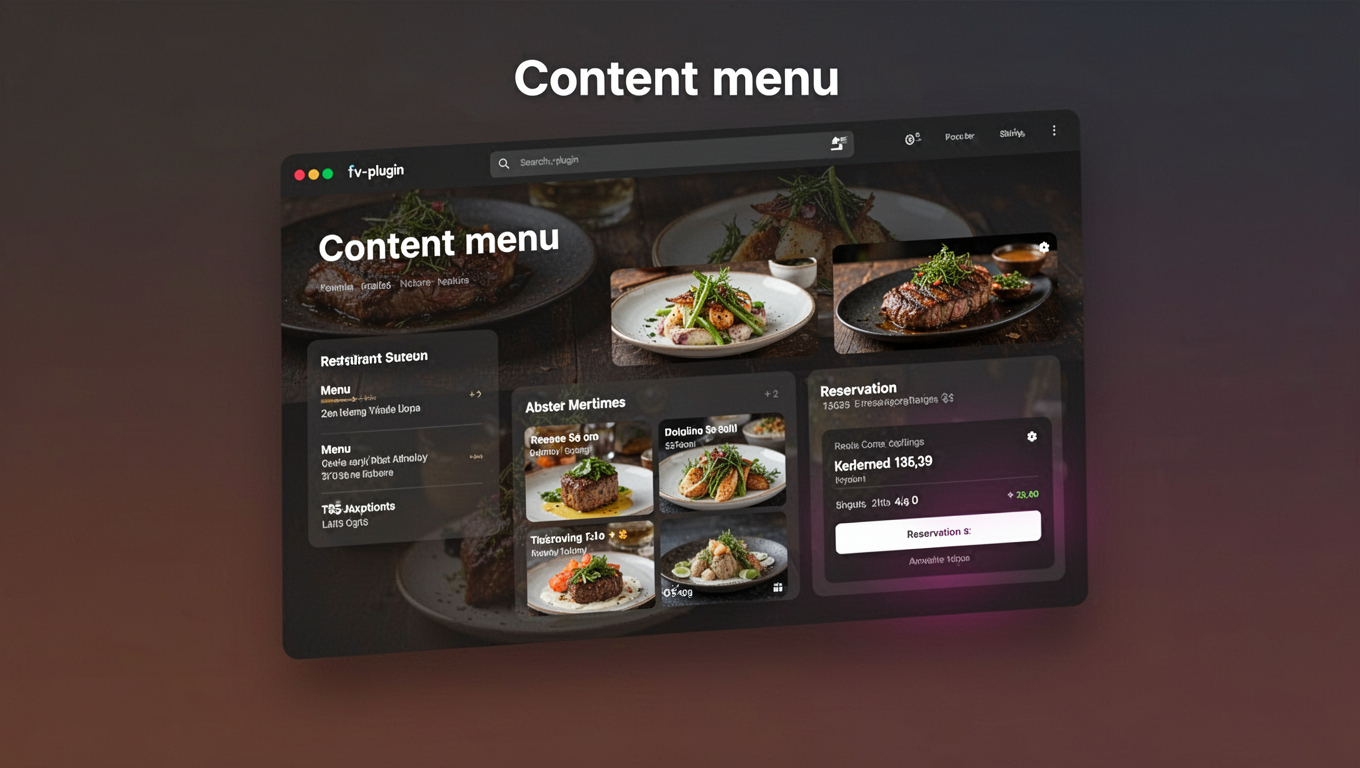 Preview of Content menu