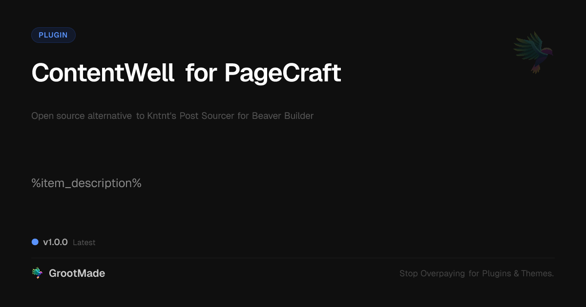 Preview of ContentWell for PageCraft