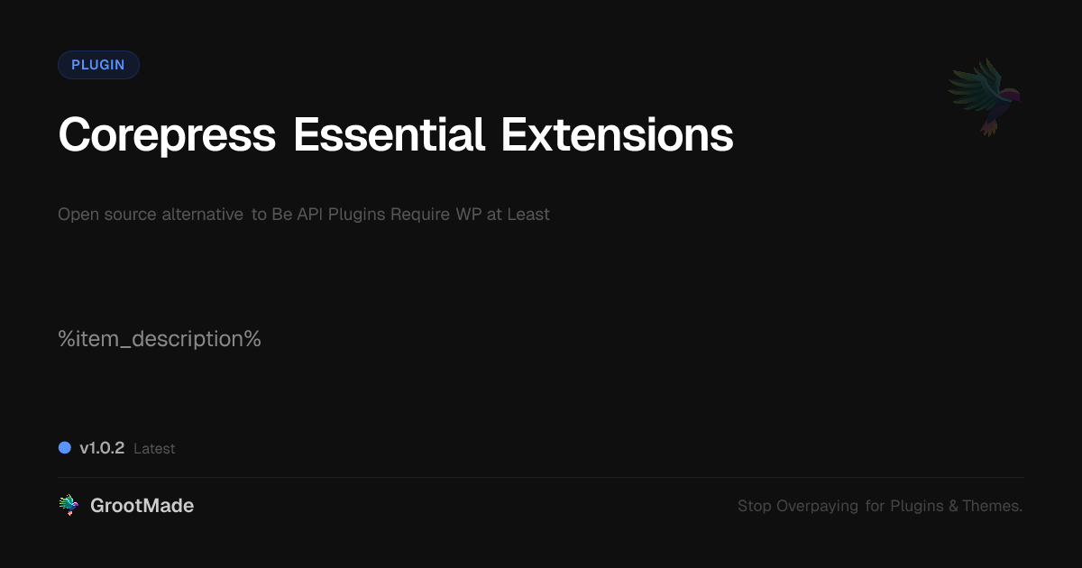 Preview of Corepress Essential Extensions