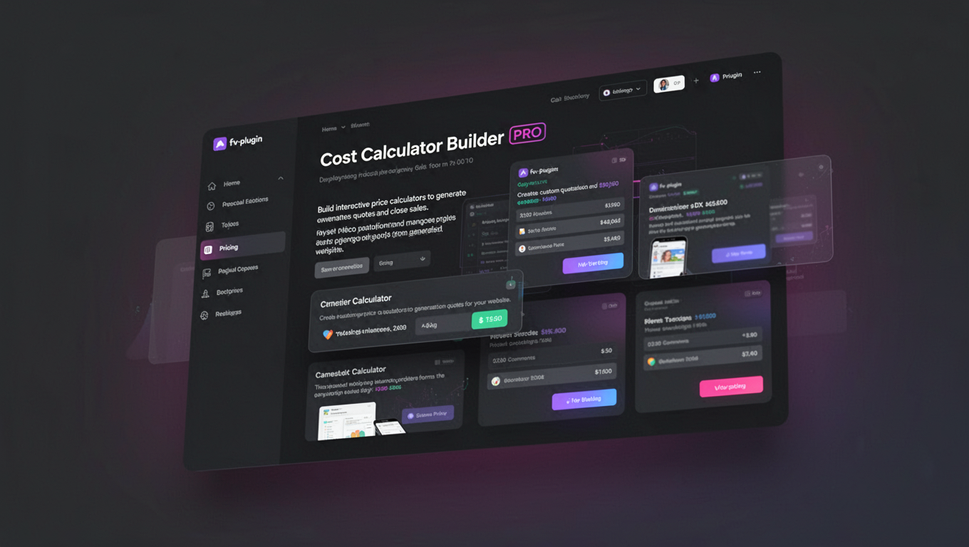 Preview of Cost Calculator Builder PRO