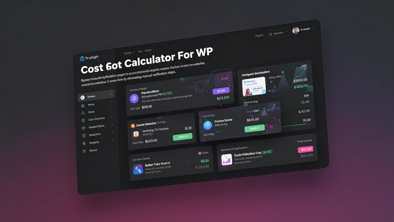 Preview of Cost Calculator For WP