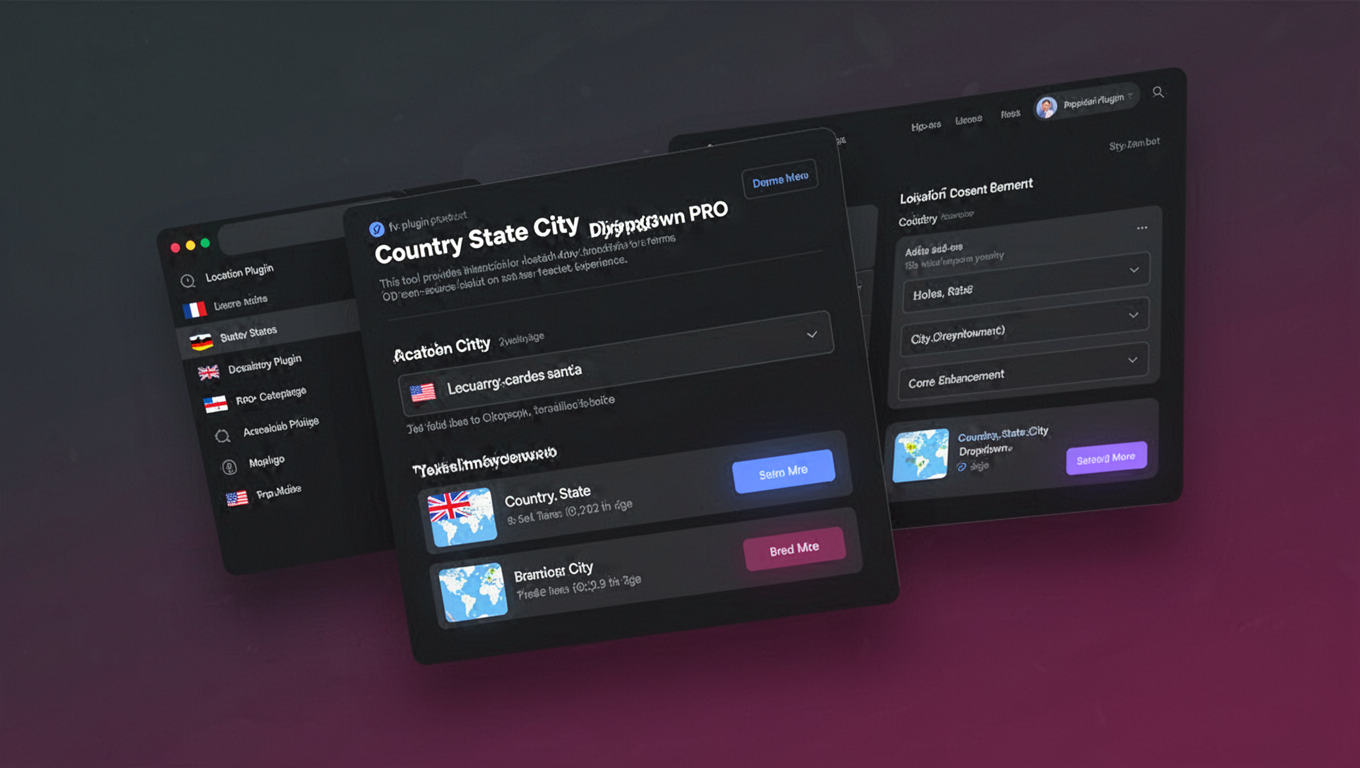 Preview of Country State City Dropdown PRO