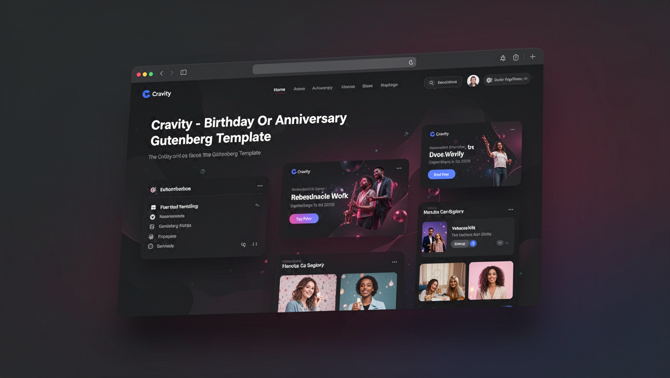 Preview of Cravity - Birthday Or Anniversary Gutenberg Template