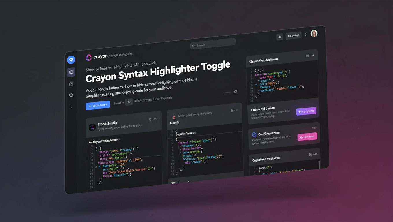 Preview of Crayon Syntax Highlighter Toggle
