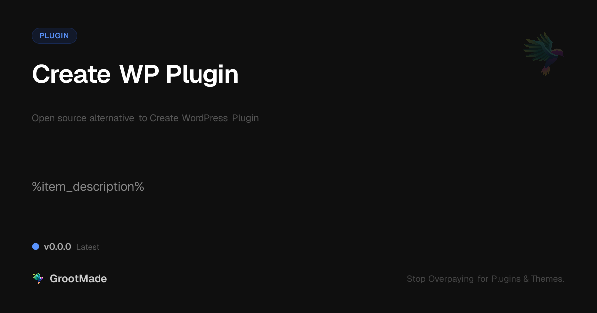 Preview of Create WP Plugin