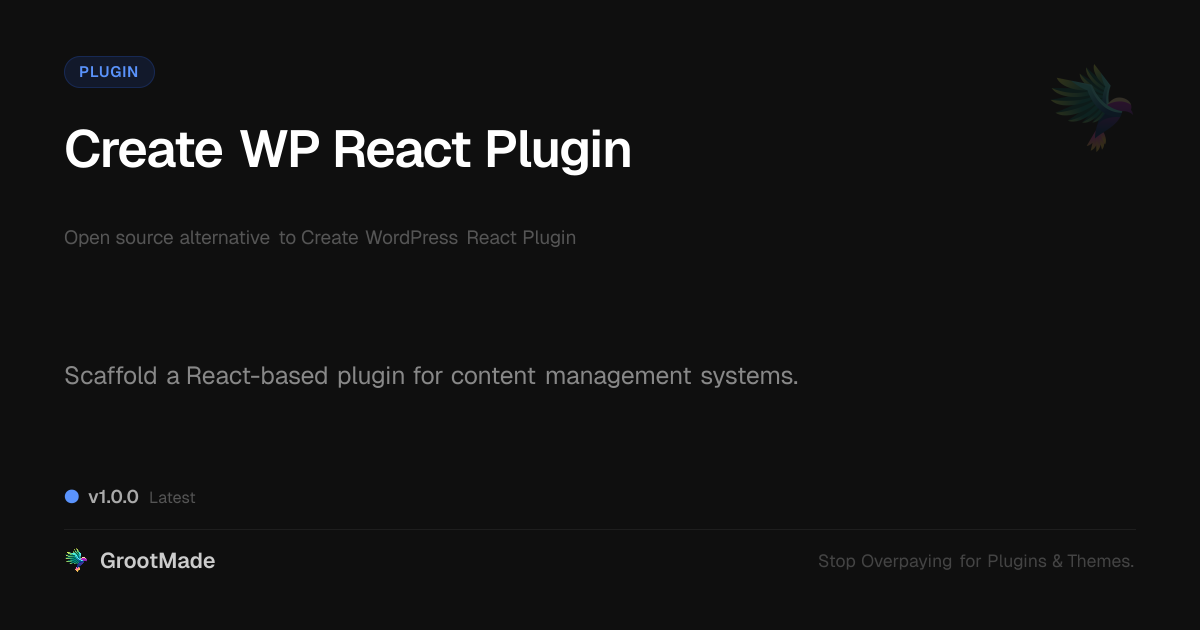Preview of Create WP React Plugin