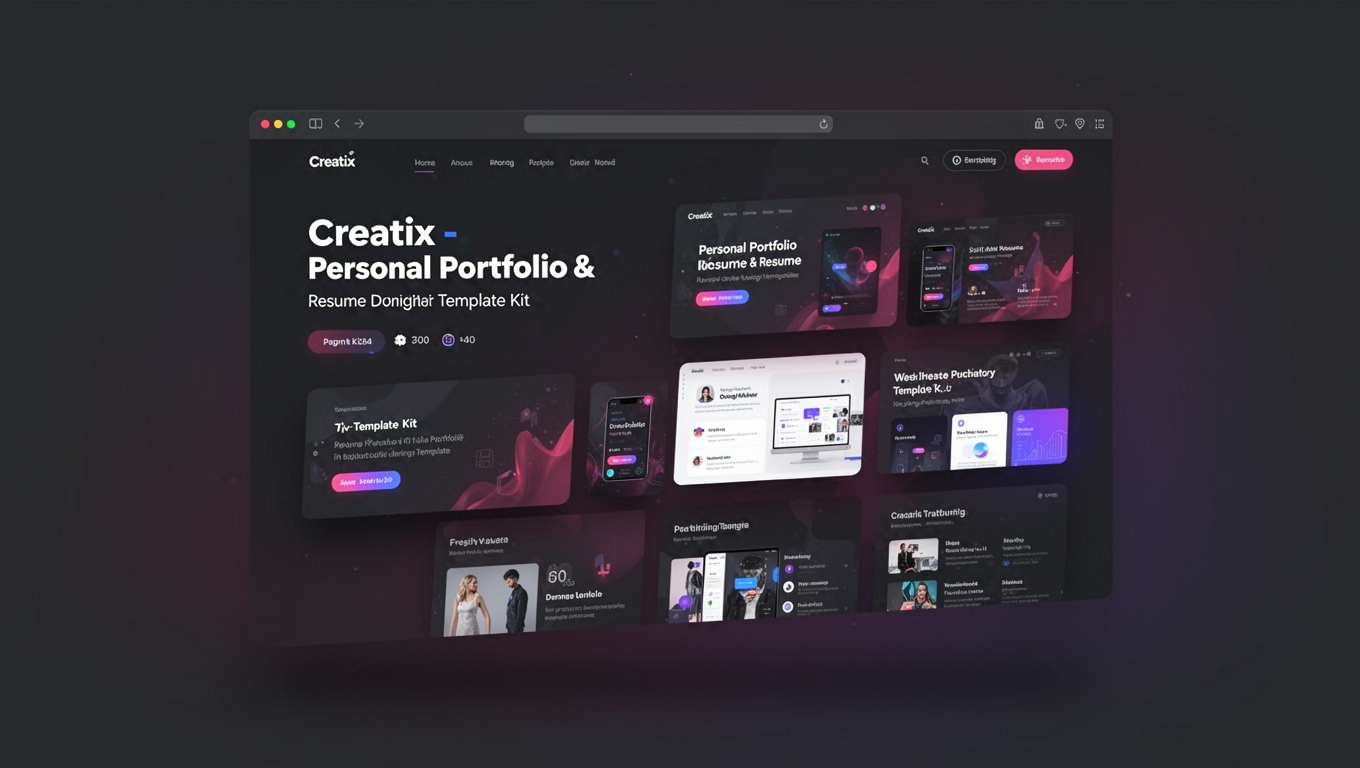 Preview of Creatix - Personal Portfolio & Resume DesignMaster Template Kit