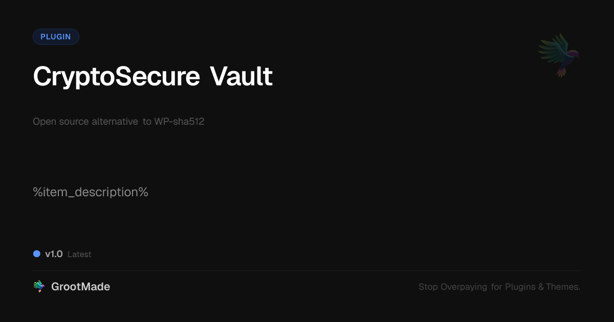 Preview of CryptoSecure Vault