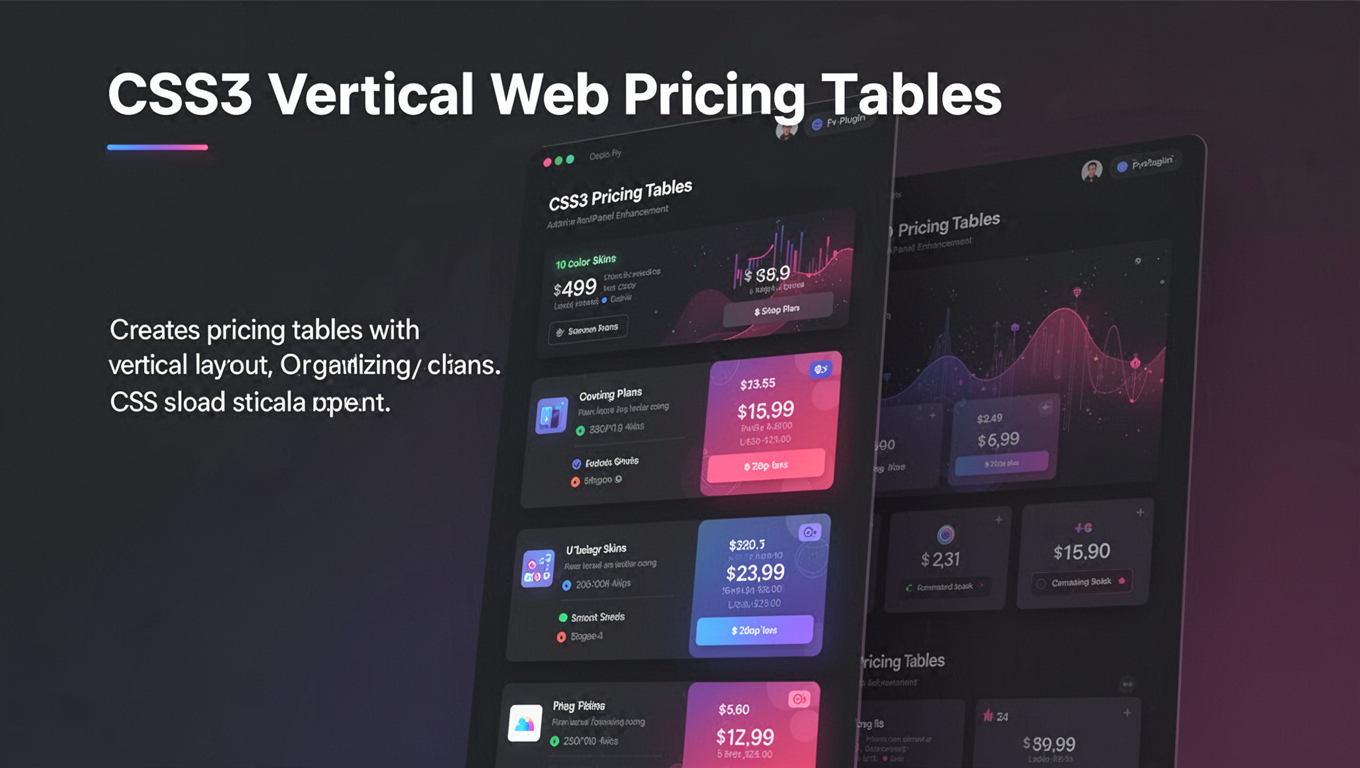 Preview of CSS3 Vertical Web Pricing Tables