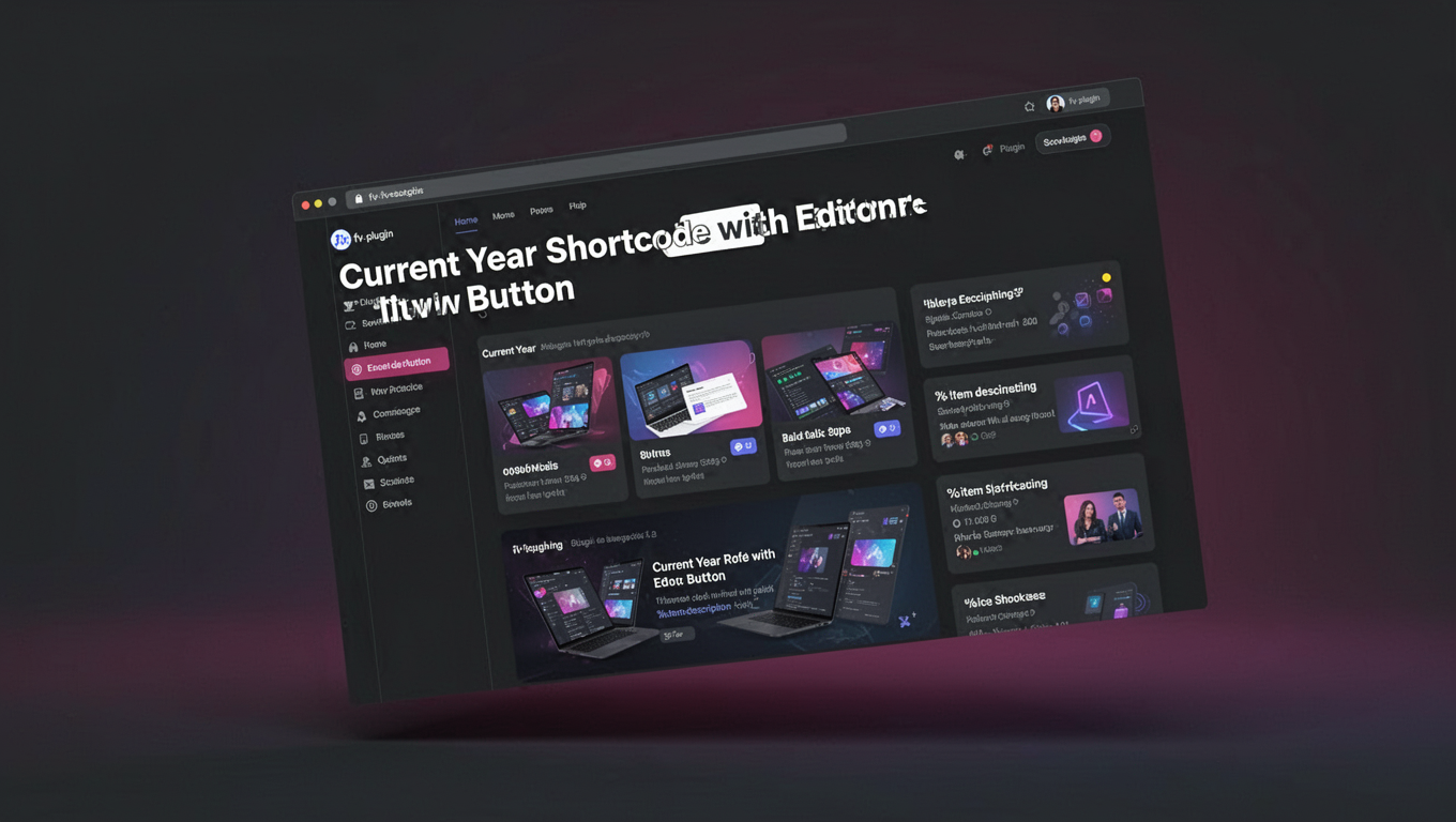 Preview of Current Year Shortcode with Editor Button