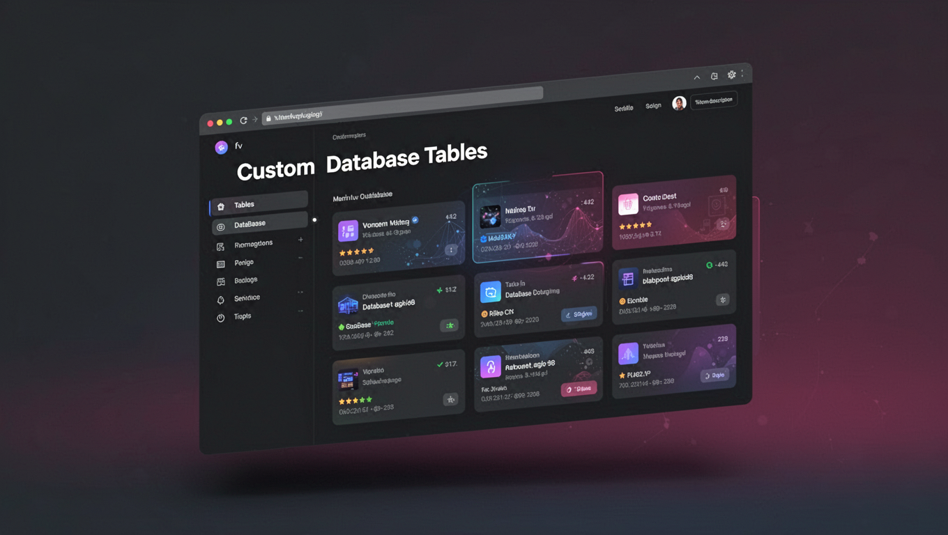 Preview of Custom DataBase Tables