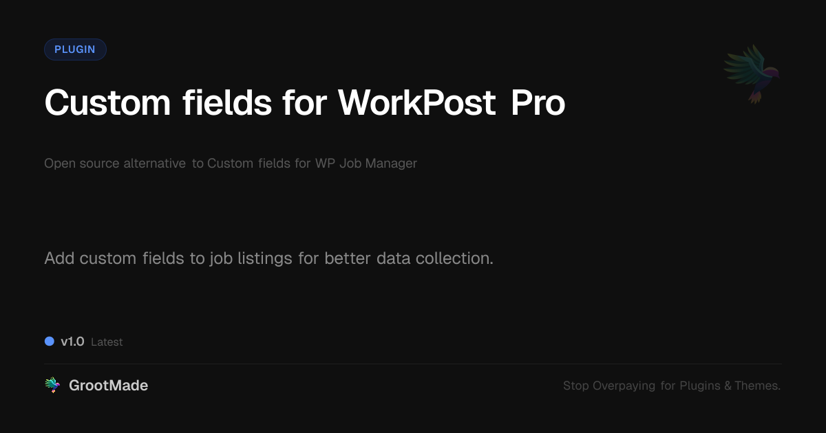 Preview of Custom fields for WorkPost Pro