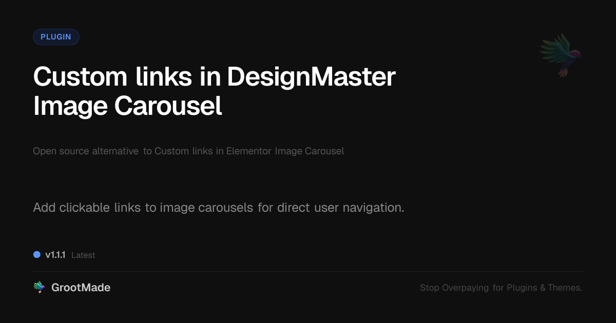 Preview of Custom links in DesignMaster Image Carousel