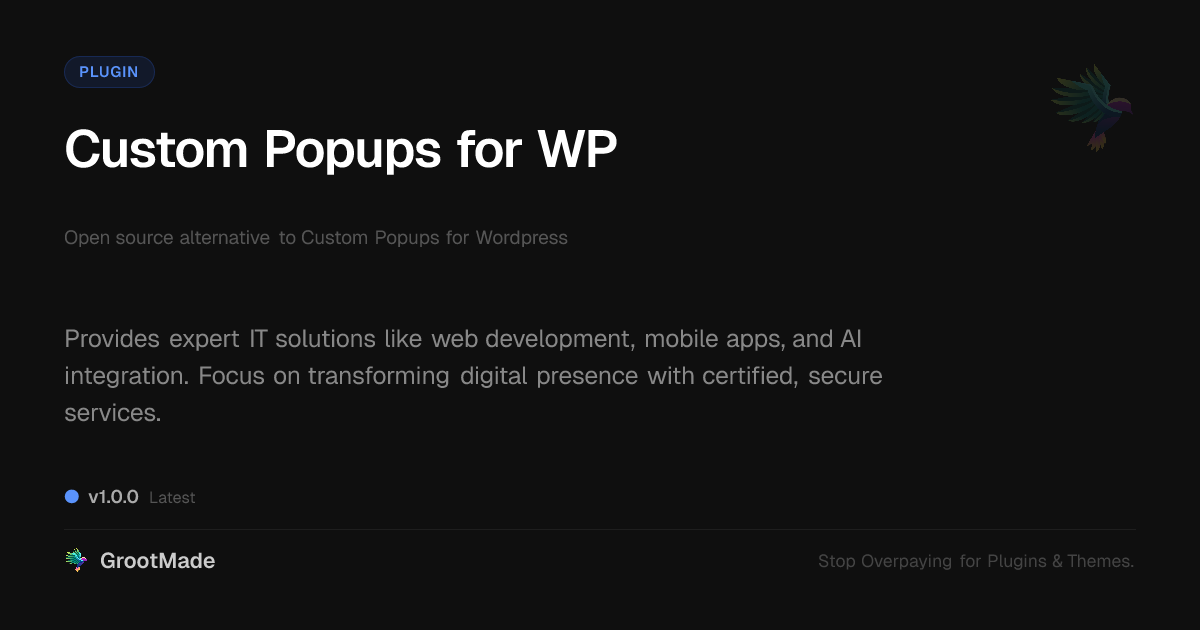 Preview of Custom Popups for WP