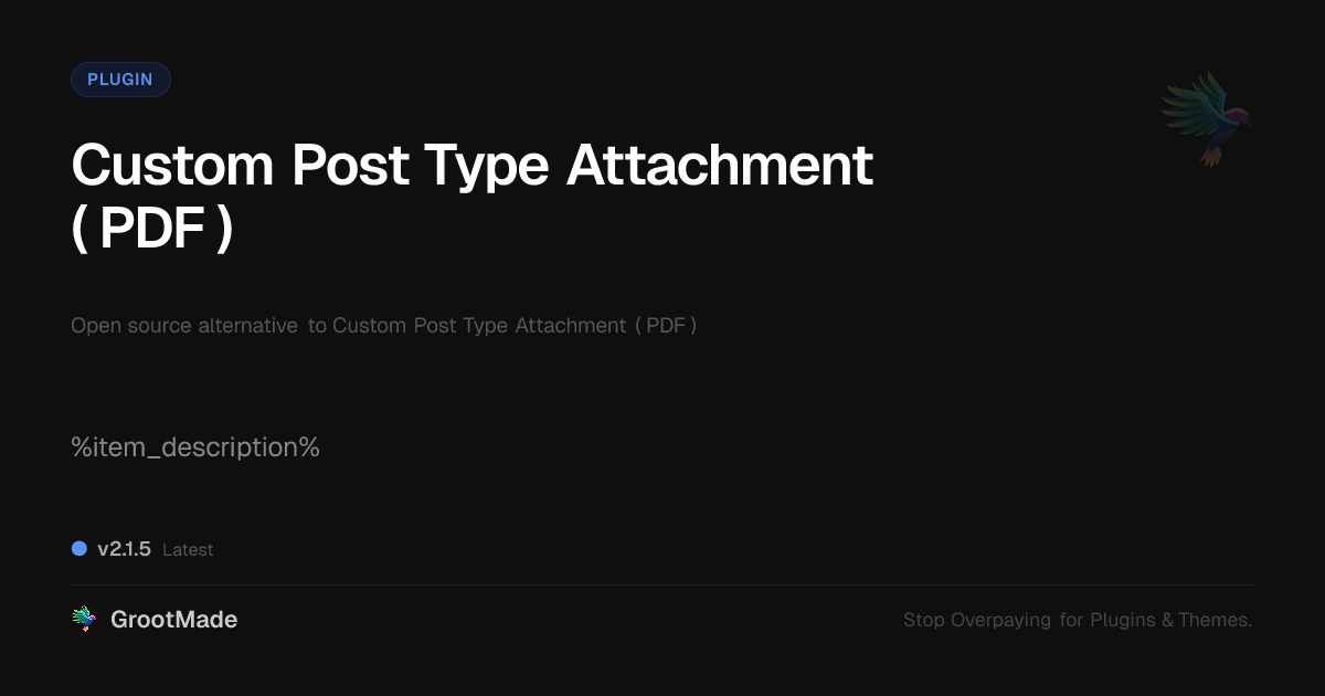 Preview of Custom Post Type Attachment ( PDF )