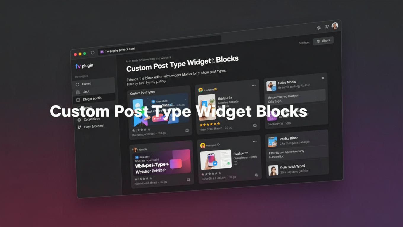 Preview of Custom Post Type Widget Blocks