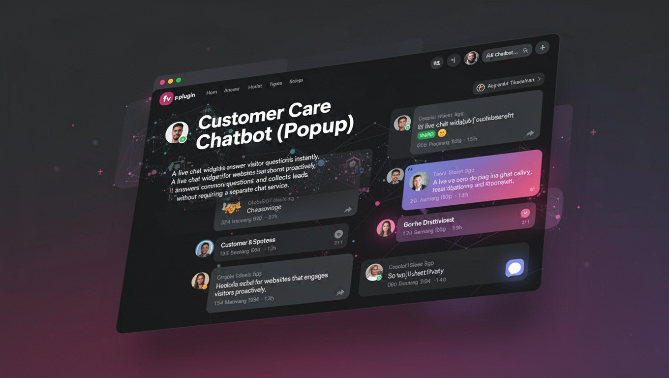 Preview of Customer Care Chatbot (Popup)