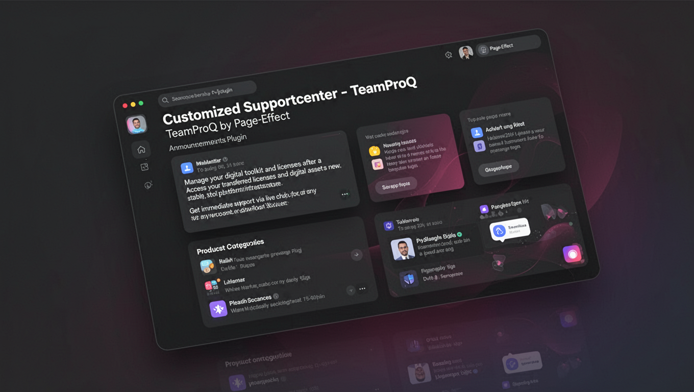 Preview of Customized Supportcenter - TeamProQ by Page-Effect