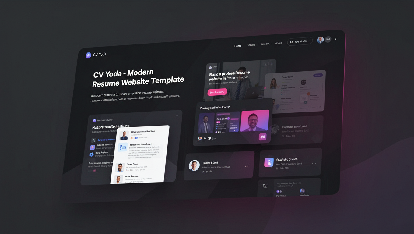 Preview of CV Yoda - Modern Resume Website Template