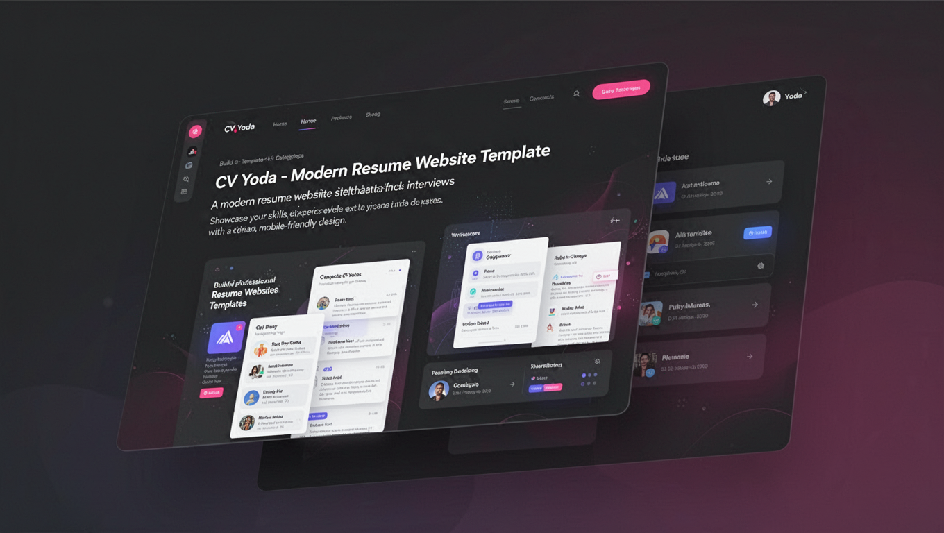 Preview of CV Yoda - Modern Resume Website Template