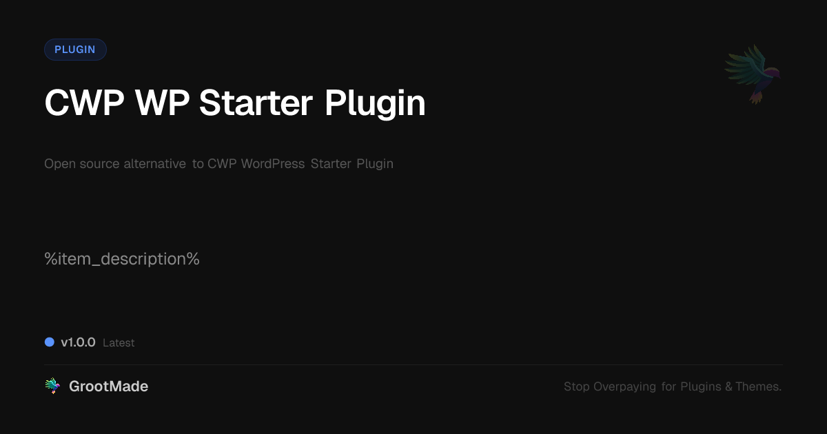 Preview of CWP WP Starter Plugin