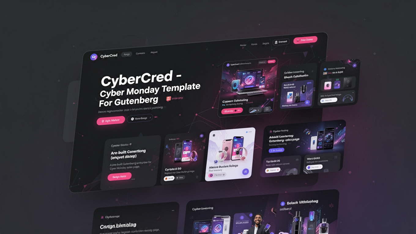 Preview of CyberCred - Cyber Monday Template For Gutenberg