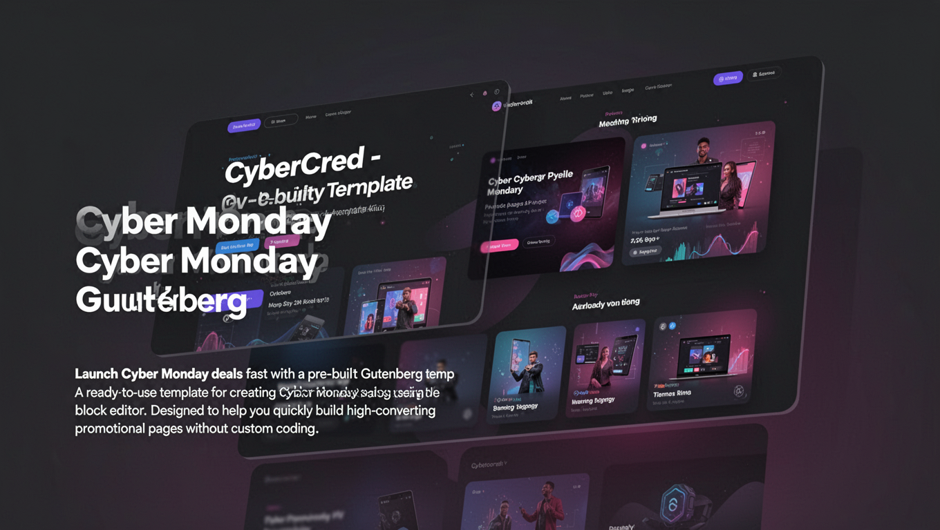 Preview of CyberCred - Cyber Monday Template For Gutenberg